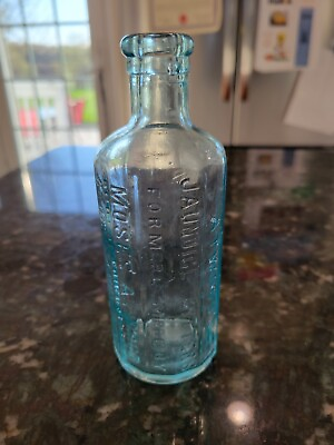 #ad Antique Atwoods Jaundice Bitters Moses Atwood Georgetown Mass Blue tint Bottle $9.00