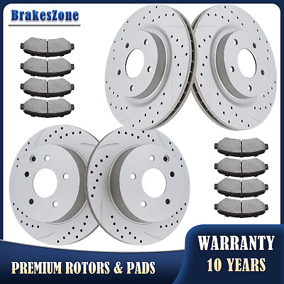 #ad Front and Rear Brake Rotors Pads Kit for Nissan Maxima Drilled Slotted Brakes $140.22