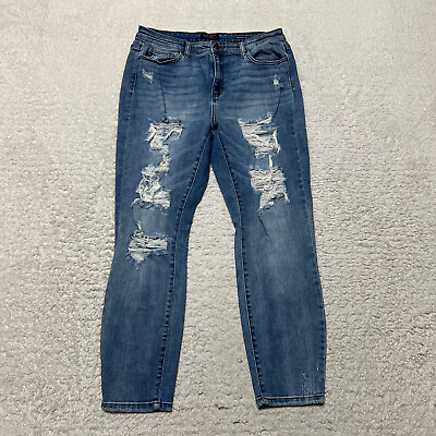 #ad Judy Blue Jeans Women 13 Blue High Rise Boyfriend Fit Stretch Denim Casual $34.95