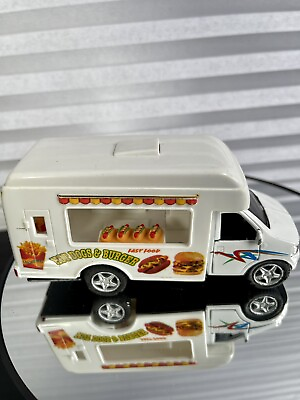 #ad 5quot; Kinsfun Fast Food Lunch Truck Hot Dog Hamburger Van Diecast Model Toy Truck $5.70