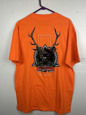 #ad Grizzly Griptape Bear Elk Deer Orange Short Sleeve T shirt Large $20.81