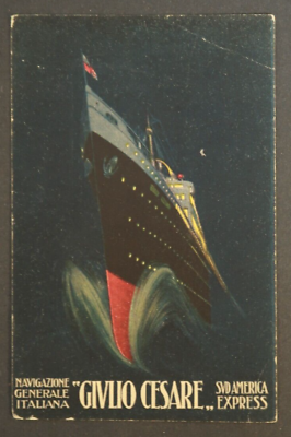 #ad Julius Caesar Italian General Navigation Postcard SVD America Express Boat Ship $115.00