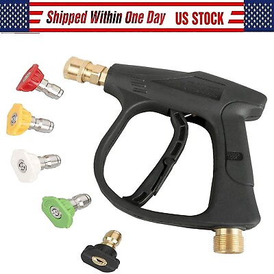#ad 3000 PSI High Pressure Washer Gun Car Wash Spray Wand With 5 Nozzle Tips GPM 2.0 $18.44