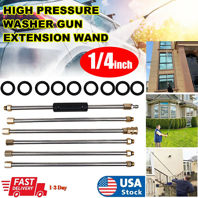 #ad 6PCS High Pressure Washer Extension Wand Power Lance Gun Attachment 90quot; 4000PSI $23.00