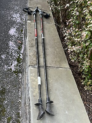 #ad Trainer Pro Nordic Walker Fitness Hiking 2 Poles One Pair Black Red Finland $39.99