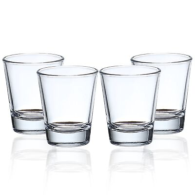 #ad Shot Glasses Set of 4 Glass Shot Glasses 1.5 oz Clear Shot Glasses 100% Clean... $12.72