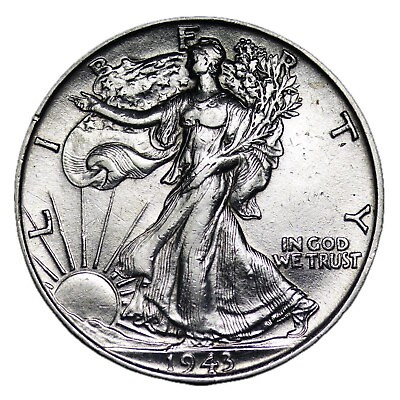 #ad 1943 Walking Liberty Silver Half Dollar AU ABOUT UNCIRCULATED NICE COIN $20.00