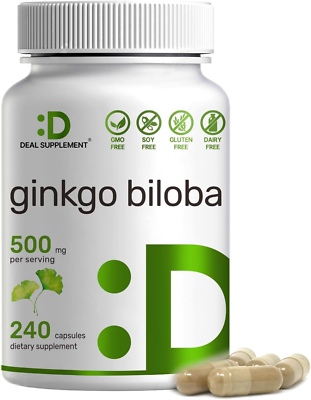 #ad DEAL SUPPLEMENT Ginkgo Biloba 500Mg per Serving 240 Capsules – Grown in Norther $32.21