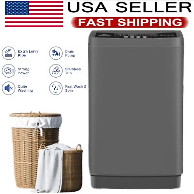#ad Portable Compact Laundry Washer Full Automatic LED Display 17.8 13.5lbs Compact $189.99