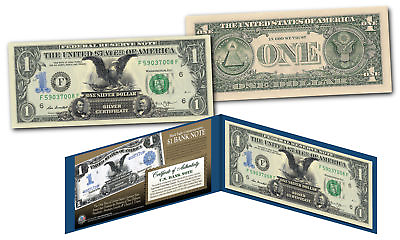 #ad 1899 Black Eagle 2 Pres. One Dollar Silver Certificate Hybrid New Modern $1 Bill $13.95