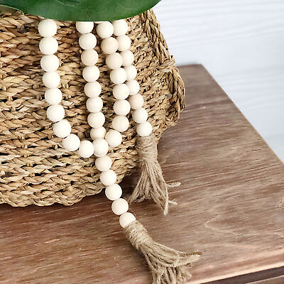 #ad #ad Hangings Unique Simple Wood Beads Rural Style Pendant Linen Rope $10.66