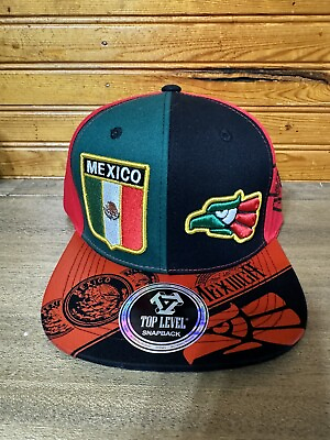#ad hecho Mexico Logo Split With Mexican Snapback  Hat Flat Bill Cotton Baseball Cap $19.99