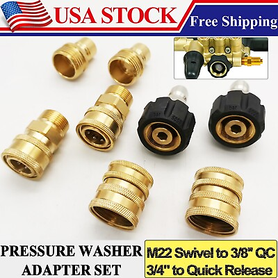 #ad Brass High Pressure Washer Swivel Joint Connector Hose Fitting M22 14mm Thread $24.99