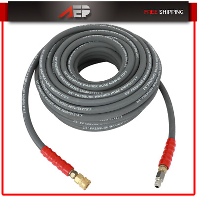 2 Wire Braid Non Marking 6000psi Hot Water Pressure Washer Hose 3 8quot; x 100ft #ad $102.79