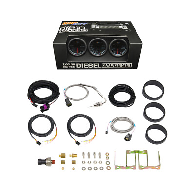 #ad Tinted 7 Color Diesel Gauge Set Boost Pyrometer EGT 100 Fuel Pressure Gauges $249.99