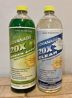 #ad ADVANAGE 20X Multi Purpose Cleaner Clear amp; Green Apple 2 Pack Free Shipping $79.90