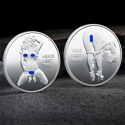 #ad Tails I Get Head Heads I Get Tail Sexy Lady Heads Tails Challenge Token Coin $12.99