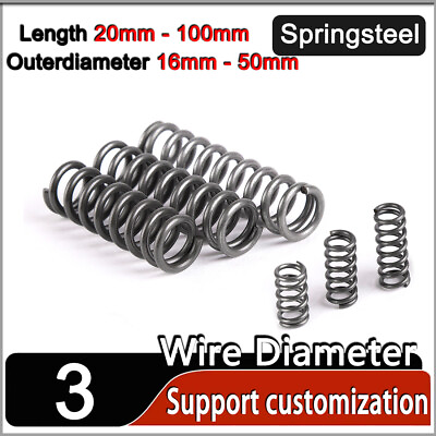 #ad #ad Compression Spring 3mm Wire Dia Springsteel Pressure Coil Springs All Lengths $2.53