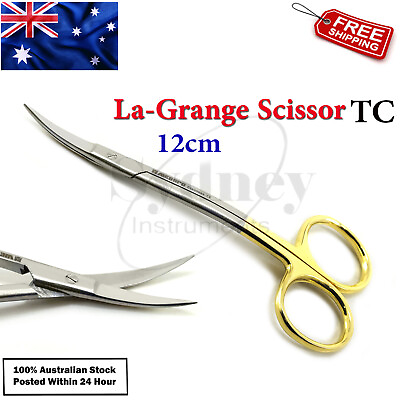 #ad Surgical Shears Gold Tissue Dental Gum Micro TC LaGrange Scissors Curved AU $18.90