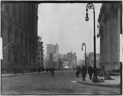 #ad Manhattan NY looking north up Centre Street from Chambers Stre 1900 Old Photo AU $9.00