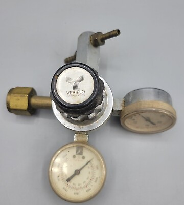 #ad Veriflo Parker Brass High Pressure Gas Regulator with Gauges $45.00