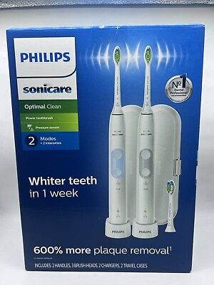 #ad Philips Sonicare Optimal Clean Electric Toothbrush 2 Pack HX6829 75 $64.99