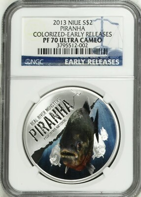 #ad #ad 2013 Niue $2 Piranha Colorized NGC PF 70 UC Early Releases $250.00