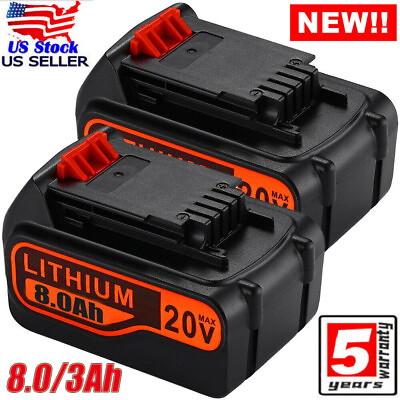 #ad 8.0Ah 20Volt LB2X4020 Battery FOR Black and Decker 20V MAX Lithium LBXR20 LBX20 $97.98
