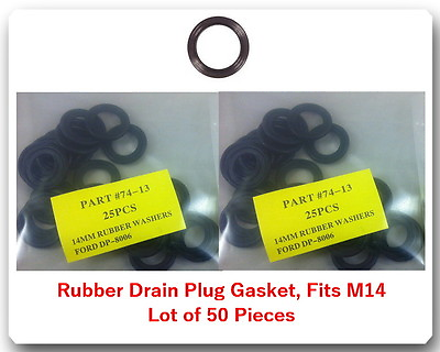 #ad LOT 50 DP7413RUBBER OIL DRAIN PLUG CRUSH WASHERS GASKETS 14MM $13.85