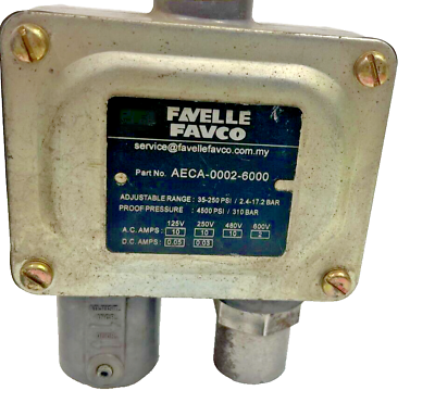#ad Favelle Favco AECA 0002 6000 Piston Pressure Switch 35 250 psi 2.4 17.2 bar $150.00