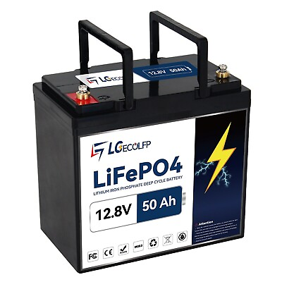 #ad LGECOLFP 12v Marine Lithium Battery 50Ah Solar Batteries for Lifepo4 RV Boat 50A $119.99
