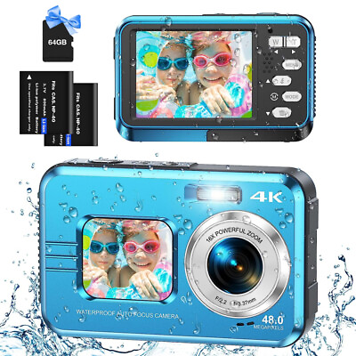 #ad Waterproof Digital Camera Underwater Camera for Snorkeling 4K UHD 48MP Cameras $63.93