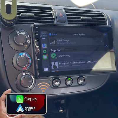 #ad wireless CarPlay Android Auto For 2000 2005 Honda Civic Radio GPS Navi WIFI DSP $135.99