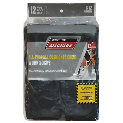 #ad Dickies Men#x27;s Work Crew Socks 12 Pack $16.48