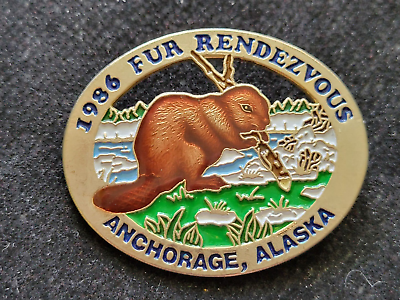 #ad 1986Anchorage Fur Rendezvous Pin quot;Alaskan Beaverquot; HR0113 $8.99