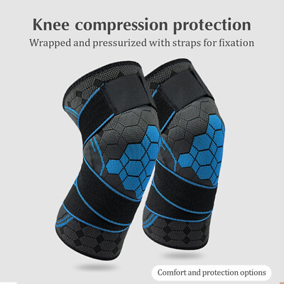 #ad Sports Pressure Strap Anti Slip Knee Protection Honeycomb Nylon Knee Protection $4.72