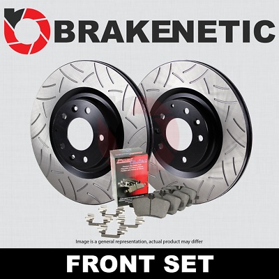 #ad FRONT BRAKENETIC Premium GT Slot Brake Rotors Ceramic Pads 55.44030.31 $195.24
