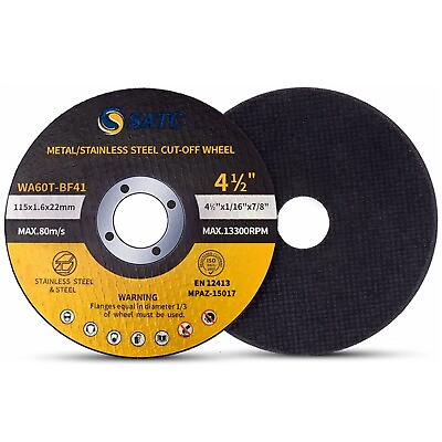 #ad 100x 4.5quot; Cut Off Wheels 4 1 2quot; x7 8quot; Metal Steel Cutting Disc for Angle Grinder $45.99