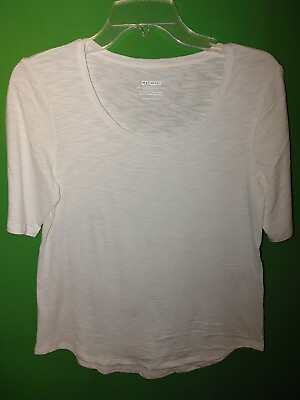 #ad 3873 NWOT CHICO#x27;S sz 0 white tee knit top The Ultimate Tee cotton new 0 $20.00