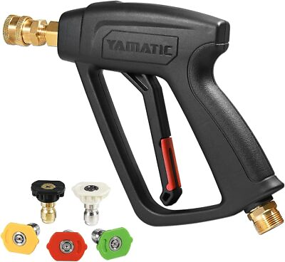#ad High Pressure Washer Short Gun 5 Spray Nozzle Tips Handle Replacement for Ryobi $75.00
