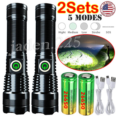 Rechargeable 990000 Lumens XHP70 Most Powerful LED Flashlight USB Zoom Torchy $21.90