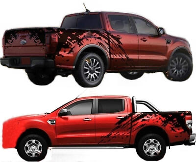#ad Graphic Mud Splash Car Side Sticker For Ford Ranger Trunk Rear Tailgate Decals $120.00