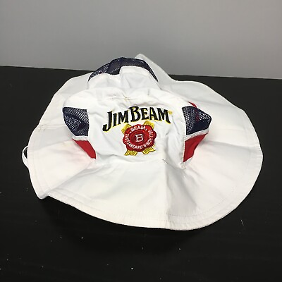 #ad Jim Bean Hat Cap Bucket Mesh Re White Blue Hiking Outdoors $14.28