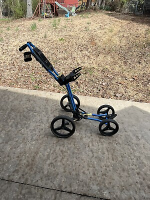 #ad Sun Mountain Micro Cart Blue 4 Wheel Collapsible Golf Push Cart Trolley $99.00