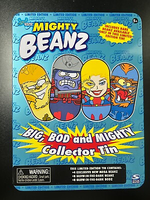 #ad Mighty Beanz Big Bod amp; Mighty Collector Tin w Holo cards Trading cards amp; more $250.00