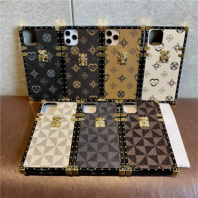 #ad For Samsung S22 S21 S20 Note20 S10 S9 Luxury Pattern Leather Square Case Cover $8.49