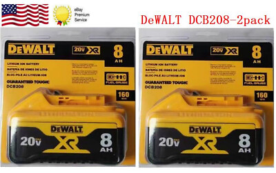 2PCS DeWALT DCB208 20V Max 8Ah Li Ion Battery 2022 US stock FREE SHIPPING $151.38