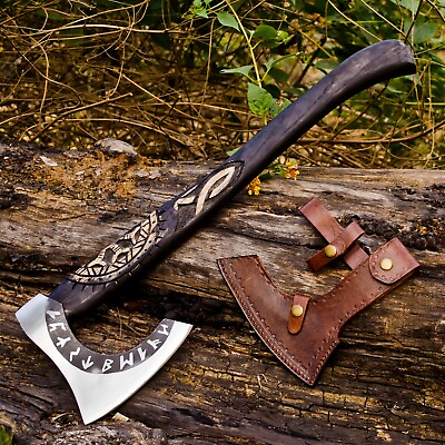 #ad Custom Handmade Carbon Steel Viking Axe Tomahawk Axe Throwing Hatchet W Sheath $97.99