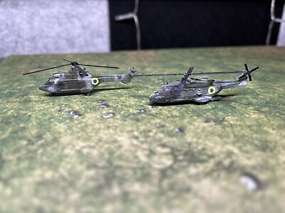 #ad GHQ 1 285 Micro Armour AC54 Cougar AC29 Mi8 Hip AC71 NH90 Helicopters PAINTED $60.00