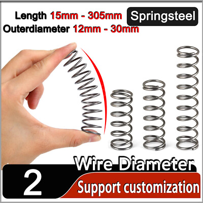 #ad #ad Compression Spring 2mm Wire Dia Springsteel Pressure Coil Springs All Lengths $6.22
